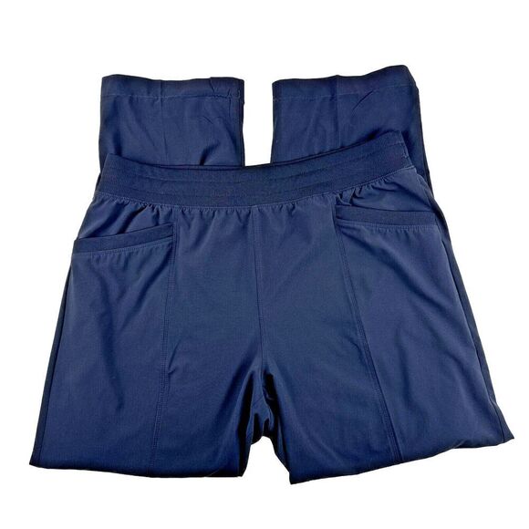 T by Talbots Pull On Lounge Active Pants M Navy Blue Stretch Lined Warm Walking - Picture 1 of 15